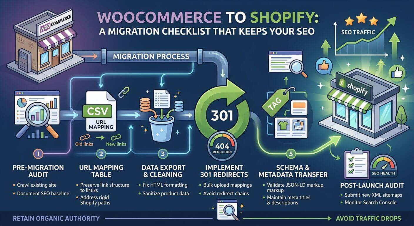 З WooCommerce на Shopify: чек-лист міграції без втрати SEO